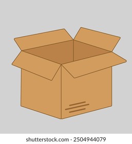 Cajas de cartón Ilustración vectorial Plantilla