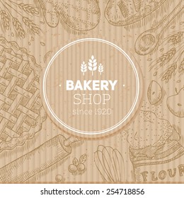 Cardboard bread design template. Vector illustration