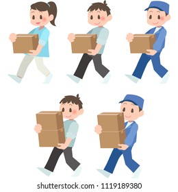 Cardboard carrying boxes set