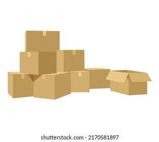 Cardboard carton box vector illustration