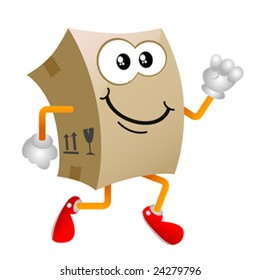 cardboard cartoon character vector 3