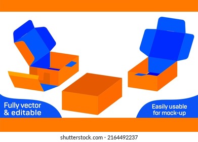 Cardboard or corrugated shipping mailer box dieline template