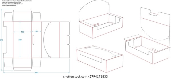 Cardboard Counter Display Shipper Box Template Vector