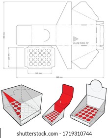 Cardboard counter display, stand for cosmetics and Die-cut Pattern. The .eps file is full scale and fully functional. Prepared for real cardboard production.