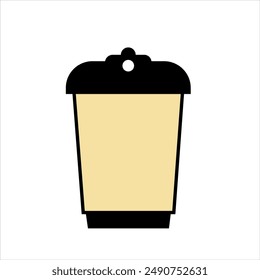 A cardboard cup of coffee. Highlighted on a white background.