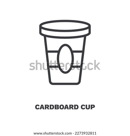 cardboard cup icon. Thin line cardboard cup icon from restaurant collection. Outline vector isolated on white background. Editable cardboard cup symbol can be used web and mobile