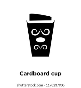 Cardboard cup icon vector isolated on white background, logo concept of Cardboard cup sign on transparent background, filled black symbol