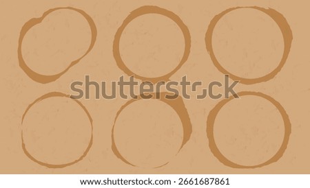 Cardboard with a cup stain. Coffee, tea mug trace.