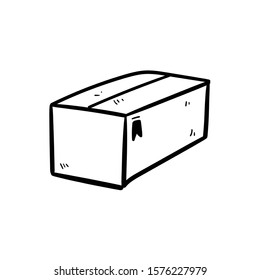 cardboard doodle icon vector hand drawing 