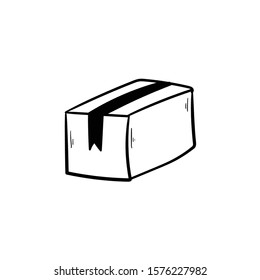 cardboard doodle icon vector hand drawing 