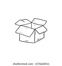 cardboard doodle icon vector hand drawing 