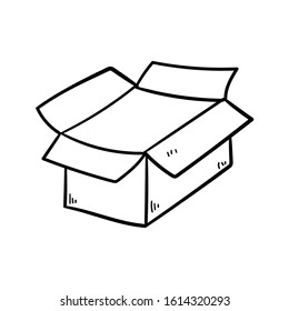 cardboard doodle icon vector hand drawing 
