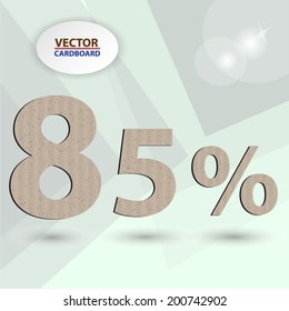 cardboard eighty-five percent, isolated on  background. 85%