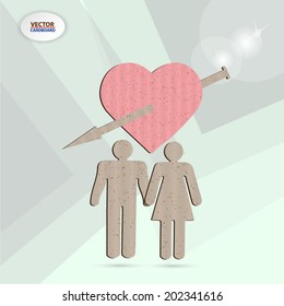 Cardboard family design vector 