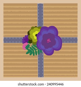 Cardboard with flowers
