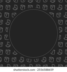 cardboard frame. doodle cardboard circle frame. hand drawn cardboard frame background. cardboard background