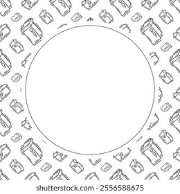 cardboard frame. doodle cardboard circle frame. hand drawn cardboard frame background. cardboard background