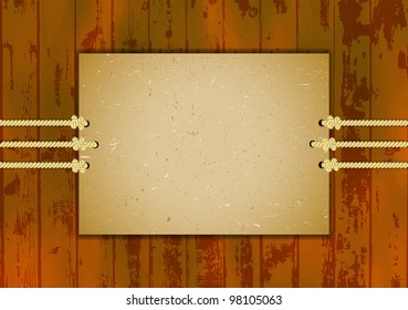 Cardboard frame on the ropes