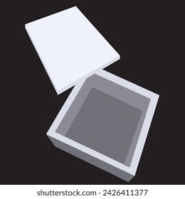 Cardboard gift box with open lid