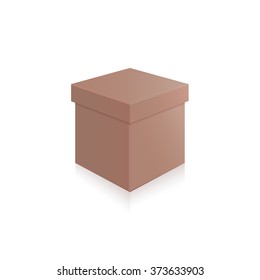 Cardboard gift box for your design. Box perspective. Box cardboard template. Box empty blank. Box software. Vector illustration, eps 10