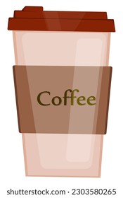 cardboard glass with coffee vector illustration