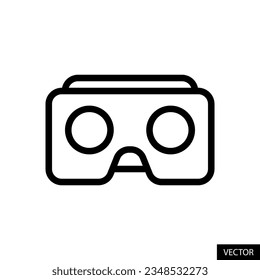 Cardboard glasses, virtual reality headset, VR box vector icon in line style design for website, app, ui, isolated on white background. Editable stroke. EPS 10 vector illustration.