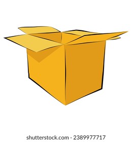 cardboard, hand draw sketch doodle Vector white
