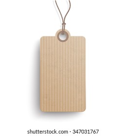 Cardboard hanging price sticker on the white background.  Eps 10 vector file.