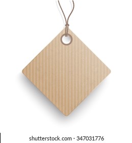 Cardboard hanging price sticker on the white background.  Eps 10 vector file.