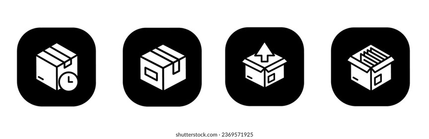 Icono de cartón plano. Un diseño de icono de cartón. Vector de material.