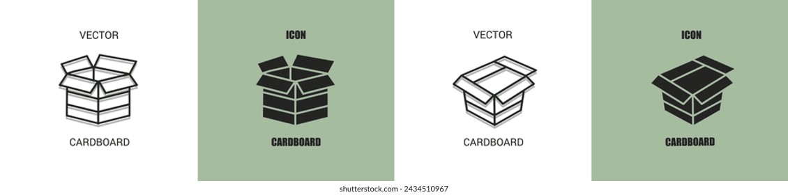 Cardboard icon line. Cardboard vector illustration.