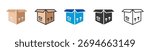 cardboard icon set multi style various collection
