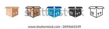 cardboard icon set multi style various collection