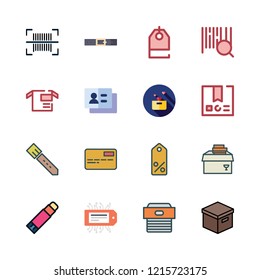 cardboard icon set. vector set about tag, craft, business card and price tag icons set.
