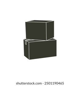 cardboard illustration, illustration of package box for e-commerce icon