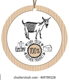 Cardboard label Goat Farm Fresh Natural product