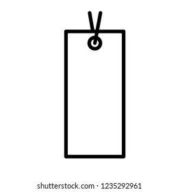 the cardboard label on a string for clothes
