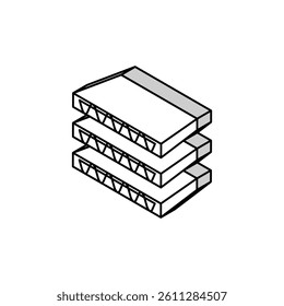 cardboard layers isometric icon vector. cardboard layers sign. isolated symbol illustration