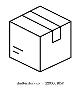 Cardboard Line Vector Icon easily modified

