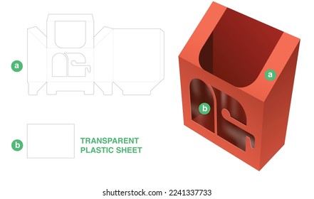 caja de correo de cartón con plantilla de recorte de la ventana de la caja de correo