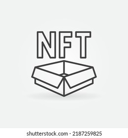 Cardboard with NFT outline vector concept icon or design element