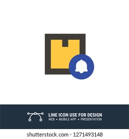 cardboard notification icon vector illustration