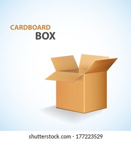 Cardboard Open Box. Vector