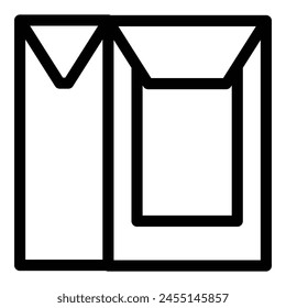 Cardboard pack icon outline vector. Snack package. Food bag