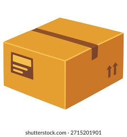 cardboard package box delivery flat color vector illustration template design