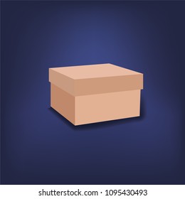 Cardboard package box. Flat design style. Vector illustration