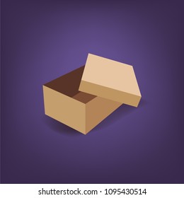 Cardboard package box. Flat design style. Vector illustration
