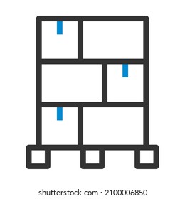 Icono de caja del paquete de cartón. Contorno de negrita editable con diseño de relleno de color. Ilustración vectorial.