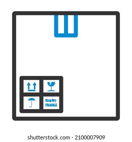 Cardboard Package Box Icon. Editable Bold Outline With Color Fill Design. Vector Illustration.