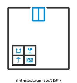 Cardboard Package Box Icon. Editable Bold Outline With Color Fill Design. Vector Illustration.